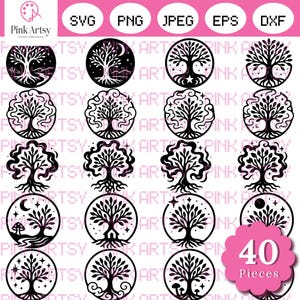 Tree of Life SVG Bundle: Vector Clipart, T-Shirt Design (Digital Download)