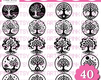 Tree of Life SVG Bundle: Vector Clipart, T-Shirt Design (Digital Download)