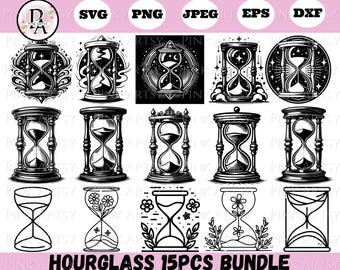 Hourglass SVG Bundle - Magical Item Clipart (svg, png, jpeg, eps, dxf)