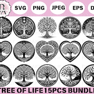 Tree of Life SVG Bundle: Magical Tree Clipart (Digital Download)