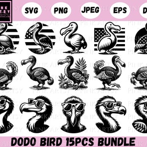 Dodo Bird SVG PNG Bundle: Extinct Animal Cut Files (Digital Download)