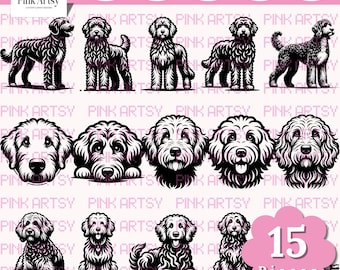 Goldendoodle SVG Bundle: Laser Cut, Cricut, Sublimation (Digital Download)