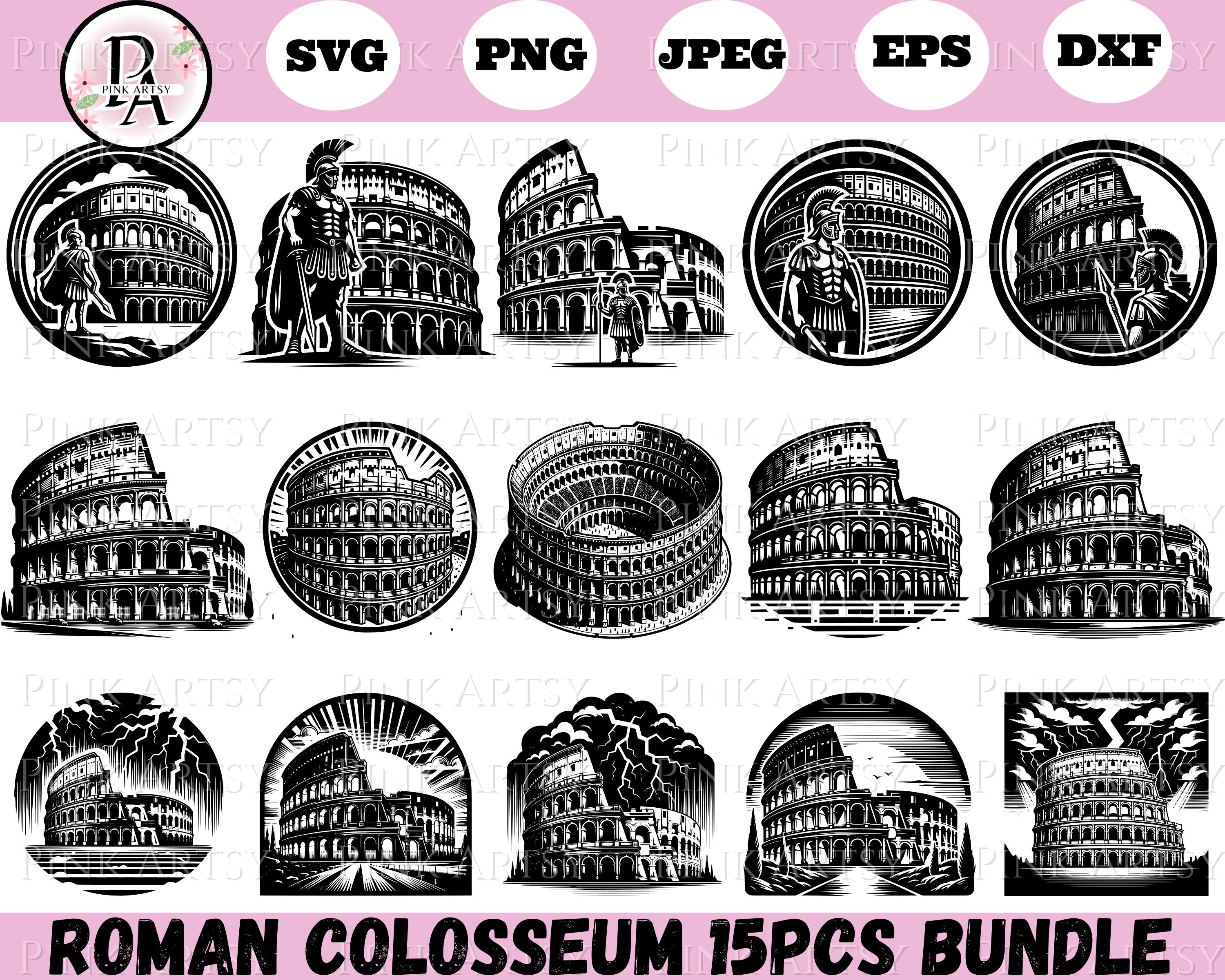 Roman Colosseum SVG Bundle: Ancient Rome Graphics (Digital Download)