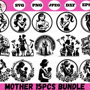 母の束 svg png jpeg dxf eps 母の日おめでとう svg 母の日のクリップアート 母の日 クリカット 母と子の愛 母の愛 svg 母