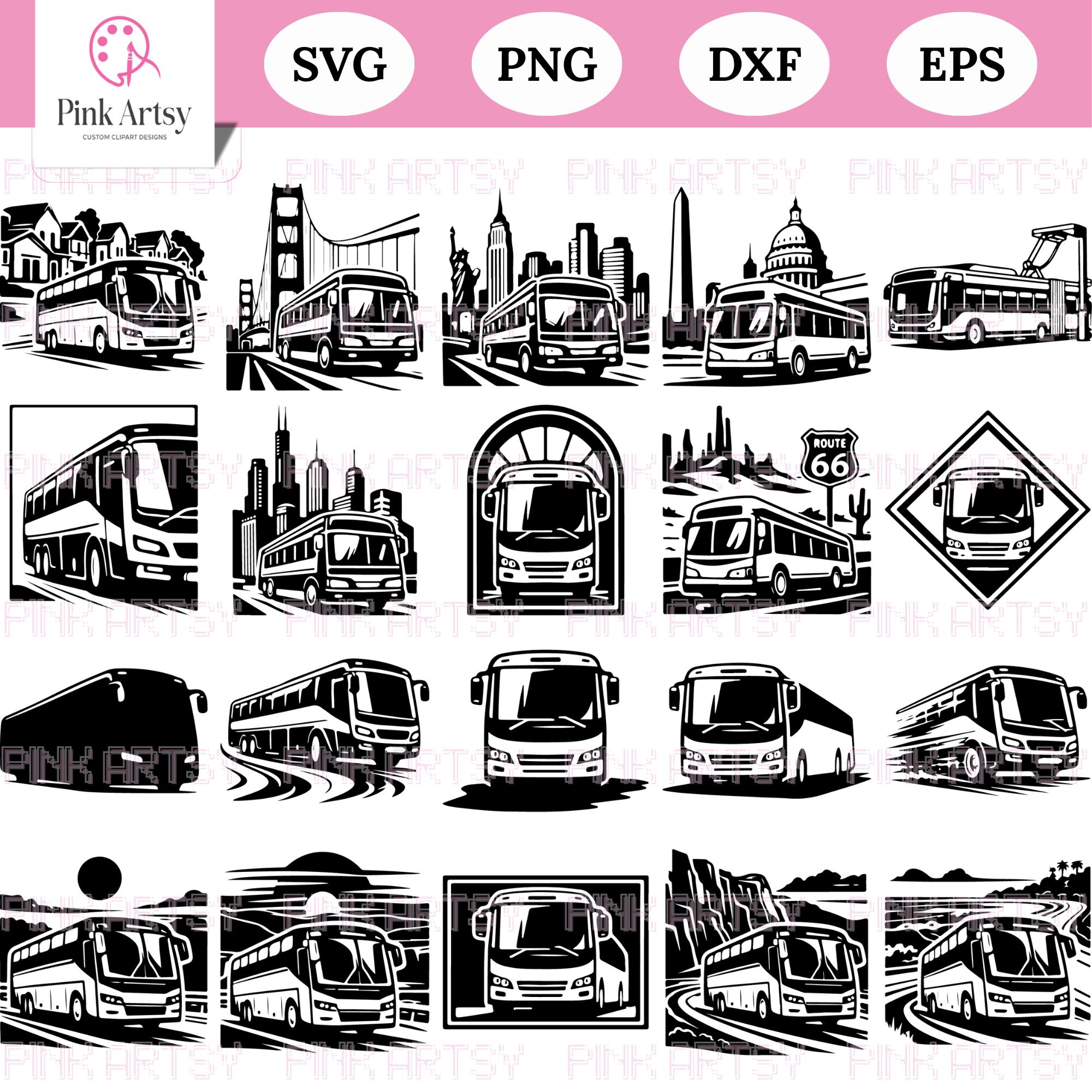 Bus SVG Clipart Bundle | School & City Bus Cut Files (digital Download ...