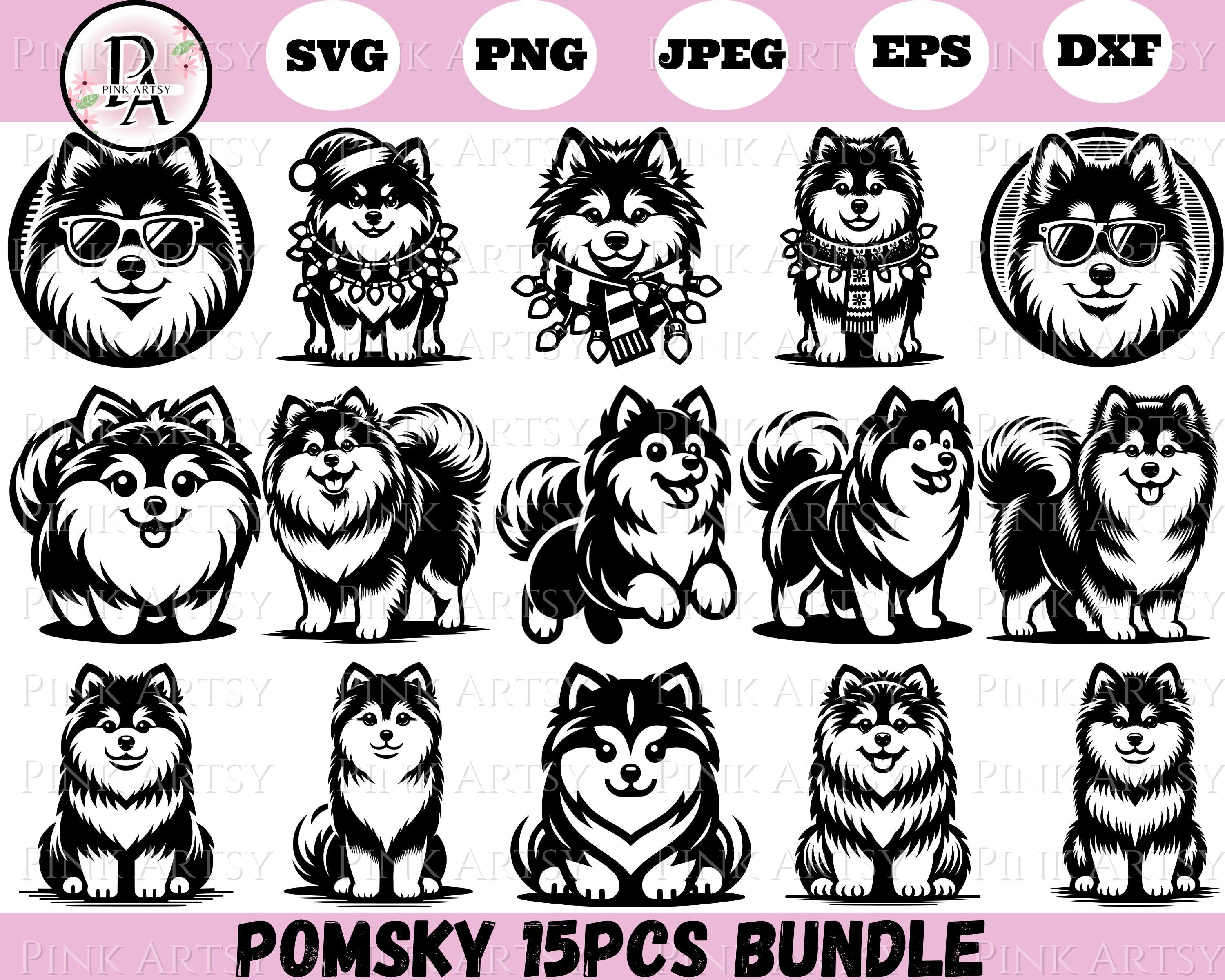 Pomsky Dog SVG Bundle, Pet Lover, Animal (svg, Png, Jpeg, Eps, Dxf ...