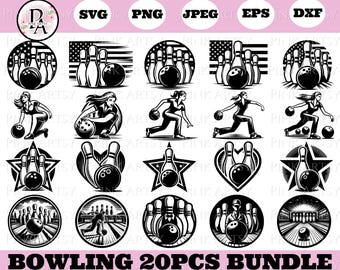 Bowling SVG PNG Clipart Bundle: Cricut & Laser Cut Files (Digital Download)