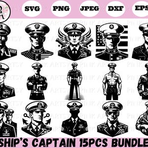 captain bundle svg png jpeg dxf eps ship captain svg clipart sea captain USA sea captain standing for cricut ship captain sea vector art svg