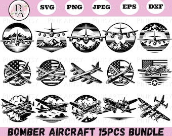 Bomber Aircraft Vector Bundle: Military Airplane Designs (Digital Download)