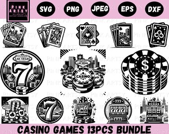 Las Vegas Casino SVG Bundle: Poker, Slots, Chips (Digital Download)