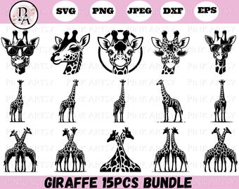 Giraffe Clipart Bundle: Animal Vector Art (Digital Download)