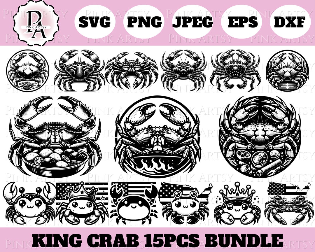 King Crab Bundle Svg Png Seafood Boiling Clipart Seafood Shirt King