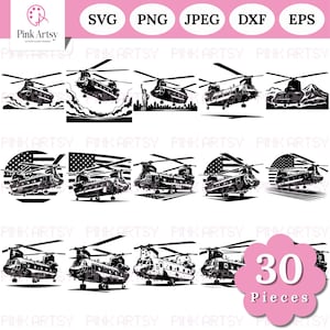 Chinook Aircraft SVG Bundle: RAF Military Designs (Digital Download)
