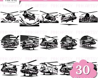 Chinook Aircraft SVG Bundle: RAF Military Designs (Digital Download)