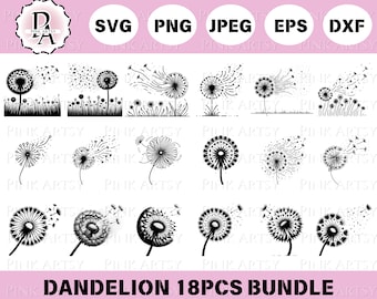 Löwenzahn Blume SVG Bundle - Natur Clipart (svg, png, jpg, eps, dxf)