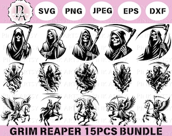 Grim Reaper SVG Bundle: Pegasus, Cricut, Shirt Design (Digital Download)