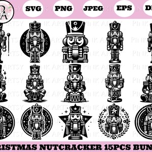 Julnötknäpparen SVG-paket, dekoration för julvektorklippfiler (digital nedladdning)