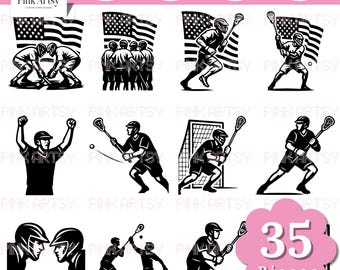 Pacchetto SVG Lacrosse: file di taglio Silhouette per Cricut e Glowforge (download digitale)