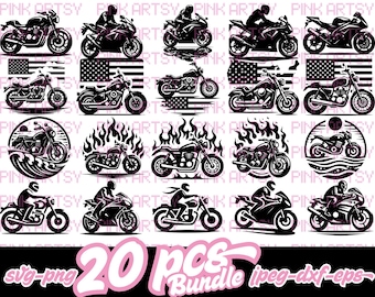 Motorcycle SVG Bundle - Motor Clipart Designs (svg, png, jpeg, eps, dxf)