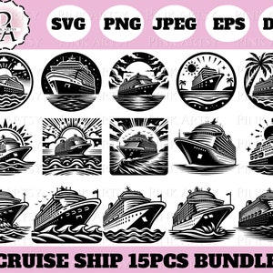 cruise ship bundle svg png jpg cruise ship sunset cruise ship usa cruise ship vacation cruise ship clipart cruise ship cricut laser svg png