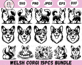 Welsh Corgi Clipart Bundle: Vector Art, Laser Cut File (Digital Download)