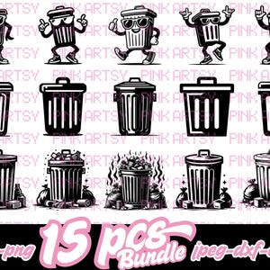 trash bin svg png jpeg dxf eps trash can cute dancing trash bin clipart trash can vector garbage bin cricut trash silhouette trash can svg