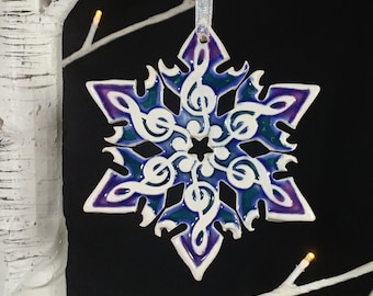 Moonlight Melody Snowflake Christmas Ornament 2024