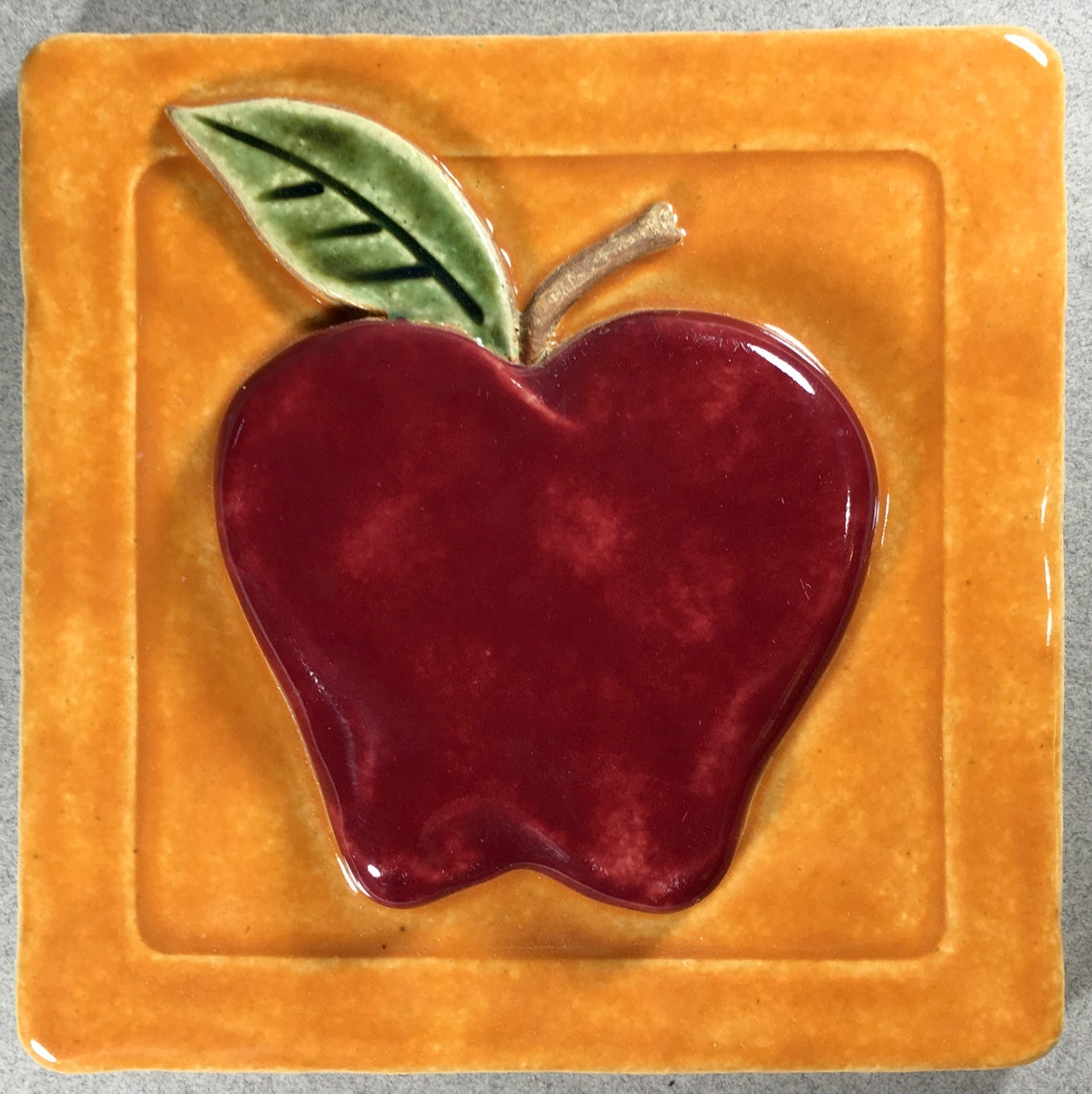 Apple Tile 4 x 4 inch Red Delicious Ceramic Art Tile Etsy
