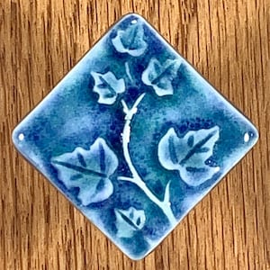 Maple Leaf Crackle Knob ~ Ceramic Stoneware Pull ~ Cabinet hardware ~ Drawer Pulls and Knobs ~ Cabinet Knobs ~ Blue Green