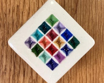 Diamondback Ceramic Cabinet Knob - Colorful Drawer Pull