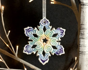 Colorful Chaos Snowflake Christmas Ornament 2020