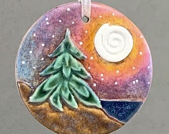 Pine and Moon Ornament