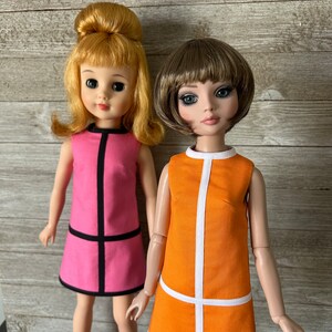 Dress 103 PDF mod dress pattern for 16 fashion dolls like Ellowyne or Neema and 17 vintage dolls like Madame Alexander Elise image 2