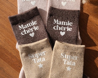 Chaussette paillette à personnaliser, cadeau fête des mères, cadeau anniversaire