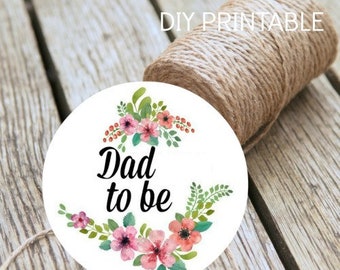 Baby Shower Dad To Be Instant Download DIY Printable Badge Digital Print At Home Baby Shower Decoration