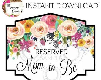 Baby Shower MOM TO BE Chair Sign Instant Download Diy Printable Chair Banner Digital Print At Home Baby Shower Decoration