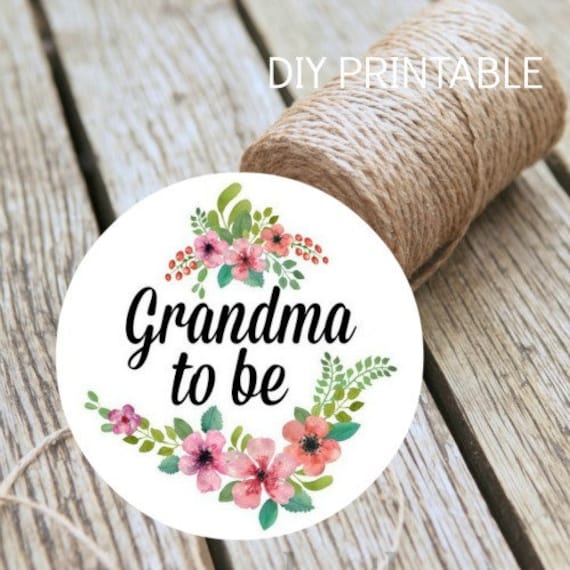 Baby Shower Grandma to Be Instant Download DIY Printable Badge Etsy
