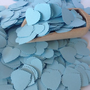Blaues Baby Shower Herz Konfetti - Vintage Shabby Chic - Hochzeit Konfetti, Baby Shower Dekoration, Tisch streuen