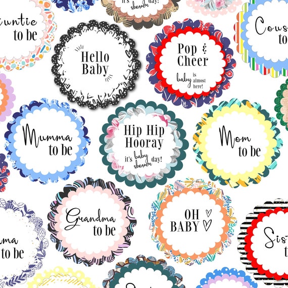 printable baby shower button badge mommy to be dad to be etsy