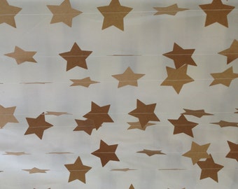 3 Metres Natural Christmas Star Garland Vintage Shabby Chic - chic wedding decoration, baby shower decoration, party decoration,