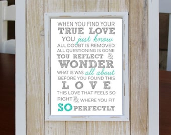 TRUE LOVE Digital Download Art Print, Love Quote, Instant Download, Home Decor, Baby Shower, Nursery Decor, Wedding Gift, Christmas Gift