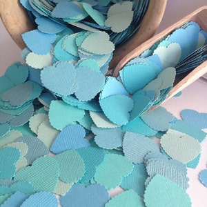 Colección Tropical Aqua Azure Heart Wedding Confetti- confeti de boda en la playa, boda en la playa, decoración de baby shower, niño