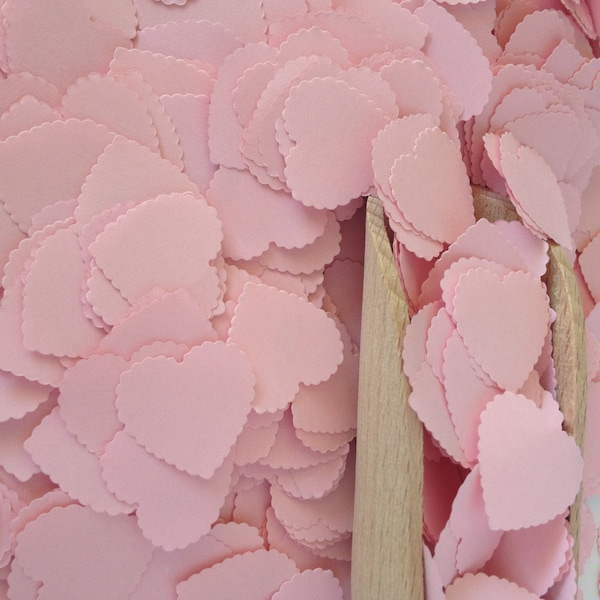 Pink Baby Shower Heart Confetti- Vintage Shabby Chic - wedding confetti, girl baby shower decoration, table scatters