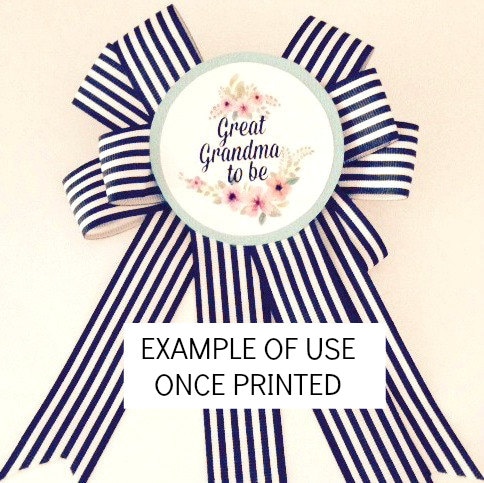 Baby Shower Grandma to Be Instant Download DIY Printable Badge Digital ...