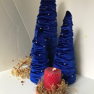 Royal Blue Velvet Christmas Tree, Velvet Christmas, Christmas Decor, Velvet Trees, Blue Velvet Trees, Three Royal Blue Velvet Trees image 8