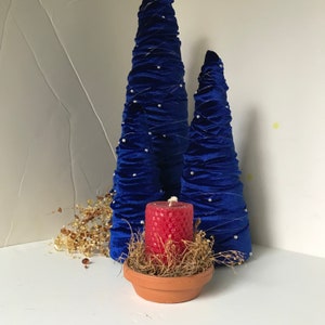 Royal Blue Velvet Christmas Tree, Velvet Christmas, Christmas Decor, Velvet Trees, Blue Velvet Trees, Three Royal Blue Velvet Trees image 4