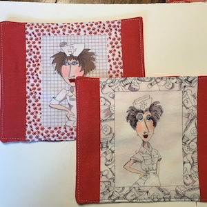 Nifty Nurse Pot Holder, Nifty Nurse Hot Pad, Kitchen Pot Holders, Pot Holders, Hot Pads