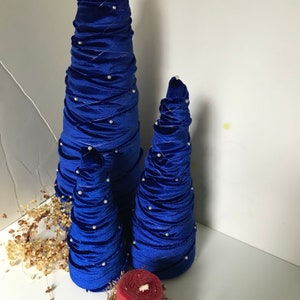 Royal Blue Velvet Christmas Tree, Velvet Christmas, Christmas Decor, Velvet Trees, Blue Velvet Trees, Three Royal Blue Velvet Trees image 6