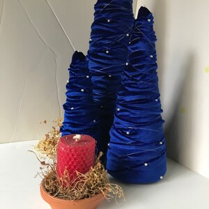 Royal Blue Velvet Christmas Tree, Velvet Christmas, Christmas Decor, Velvet Trees, Blue Velvet Trees, Three Royal Blue Velvet Trees image 7