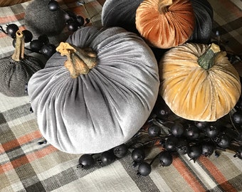 Thanksgiving Velvet Pumpkin Centerpiece, Thanksgiving Tablescape, Soft Velvet pumpkins, Plush Velvet Pumpkins, Pumpkins, Fall Decor